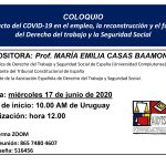 COLOQUIO- Impacto Covid – 19 en el empleo, la reconstrucción y el futuro del Derecho del Trabajo y la Seguridad Social